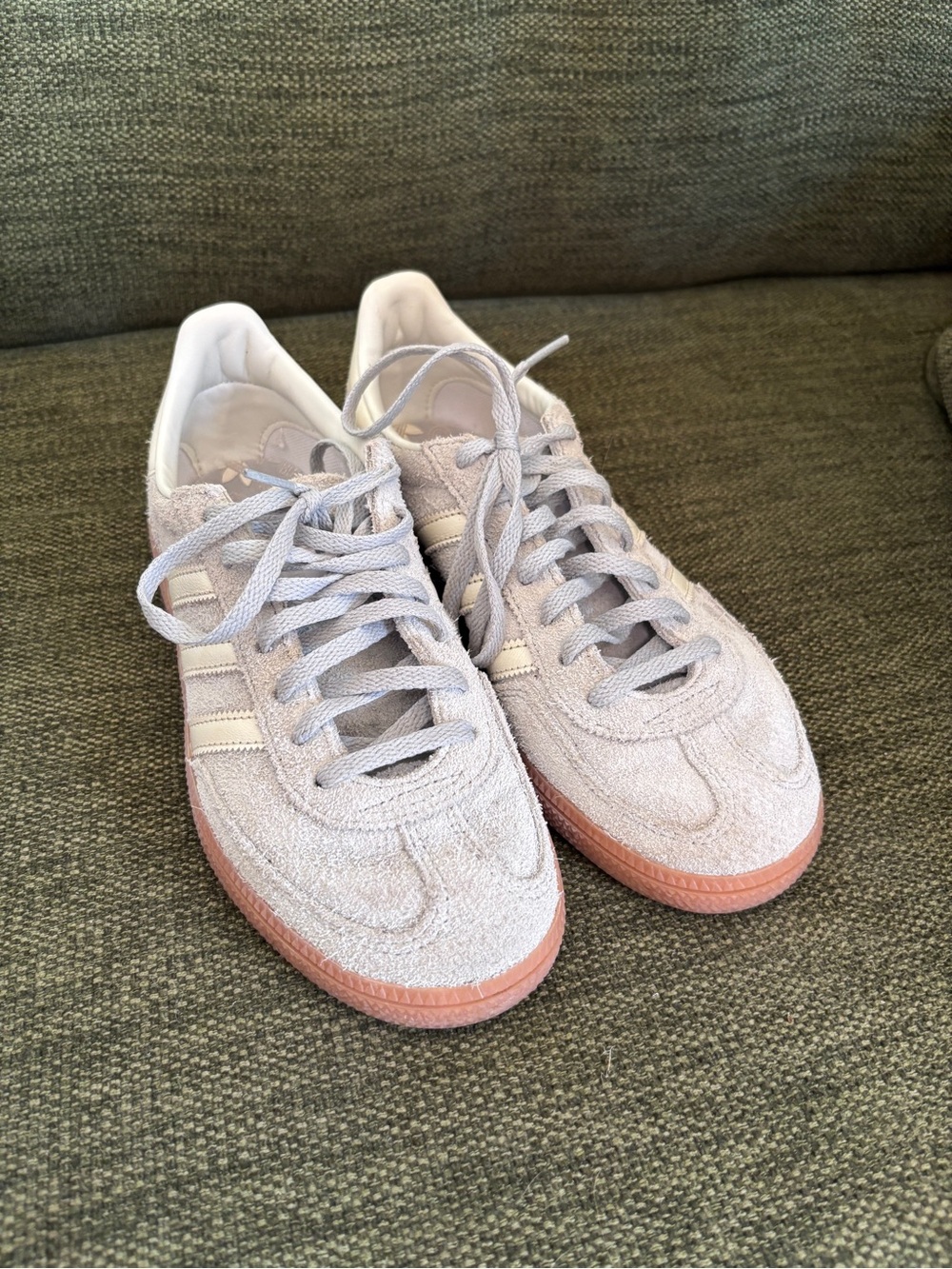 Adidas Women's Grey and White Suede Handball Spezial Sneaker 6.5
